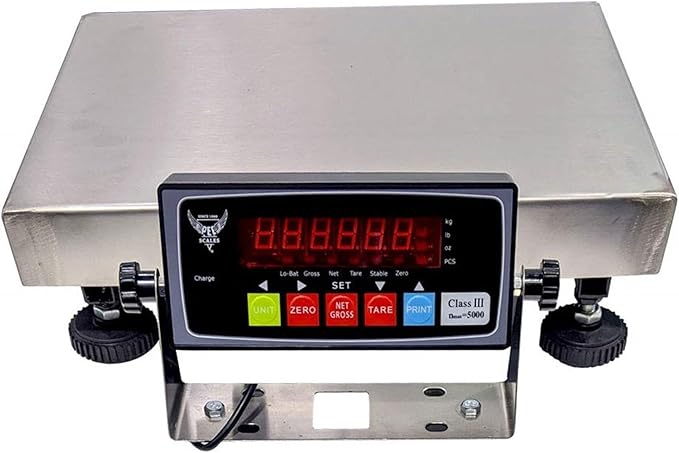 PEC Stainless Steel Bench Scale, Food/Pizza Scale for Kitchen and Restaurant, Capacity/Accuracy 130x0.002lb (with USB)