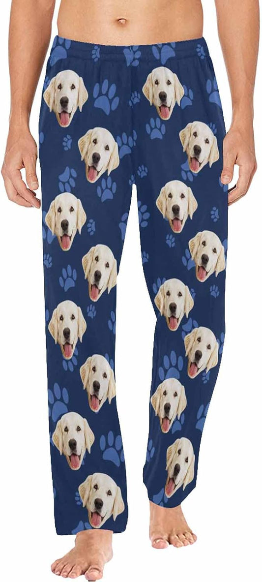 MyPupSocks Customized Face Pajamas Pants Photo Pajama Bottoms for Men S-XXL