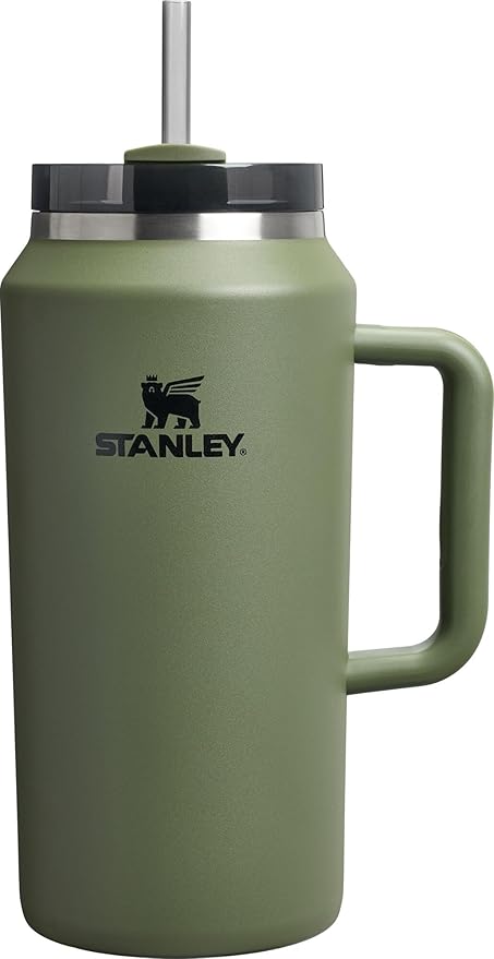 STANLEY Quencher H2.0 Tumbler with Handle & Straw 64 oz | Flowstate 3-Position Lid | Large Capacity for Travel & Sports | Insulated Stainless Steel Cup | BPA-Free | Dried Pine