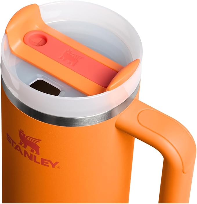 STANLEY Quencher H2.0 Tumbler with Handle and Straw 30 oz | Flowstate 3-Position Lid | Cup Holder Compatible for Travel | Insulated Stainless Steel Cup | BPA-Free | Goldenrod Coral