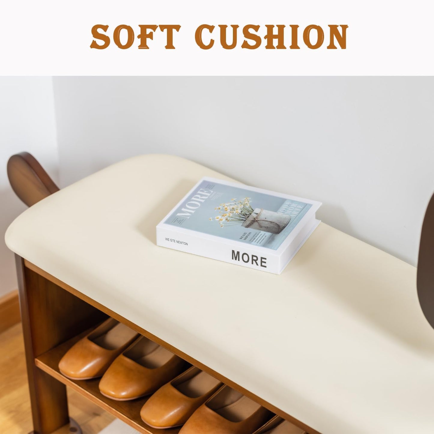 latifolia Puppy Shoe Bench, 2-Tier Solid Wood Entryway Organizer, Cute Pet-Shaped Shoe Bench for Hallway & Living Room,(31.50 inch)