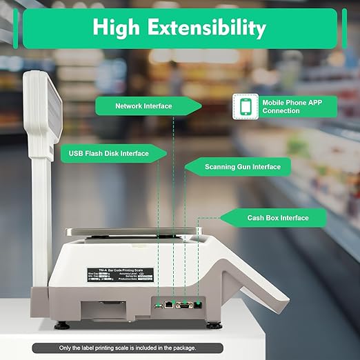 Electronic Price Computing Scale, 66LBS Electronic Price Computing Scale Pole Display for Retail Store, Kitchen, Restaurant Market, and Farmer