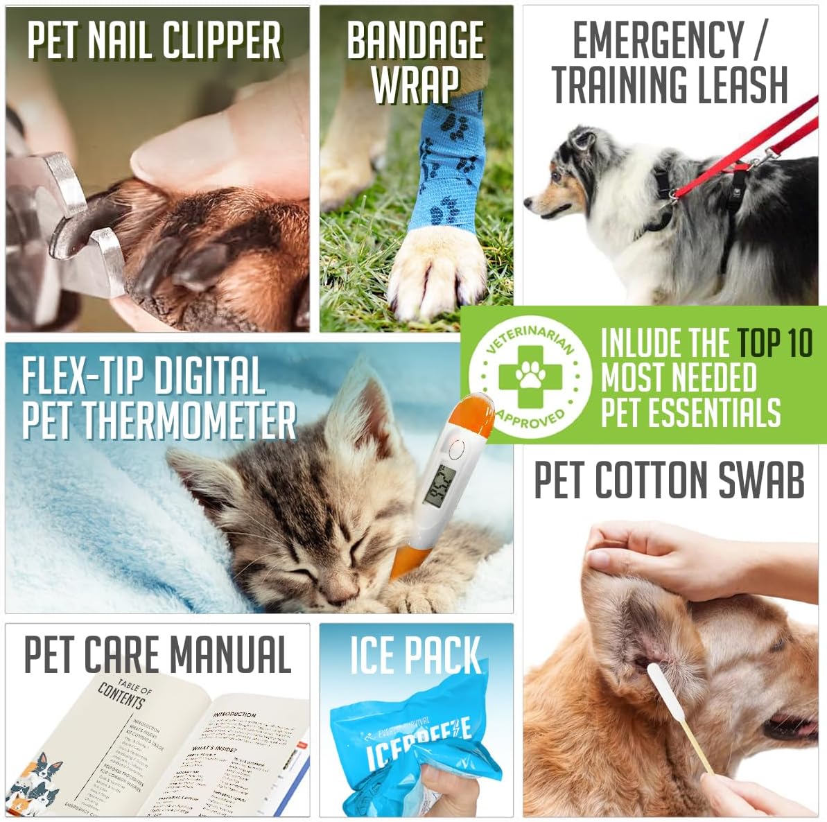 EVERLIT Pet Medic First Aid Kit | 95 Pcs Vet-Approved Medical, Outdoor & Emergency Supplies for Dogs, Cats, Animal Care | Travel-Friendly Compact Bag for Home, Car and Travel (Guardian Orange)