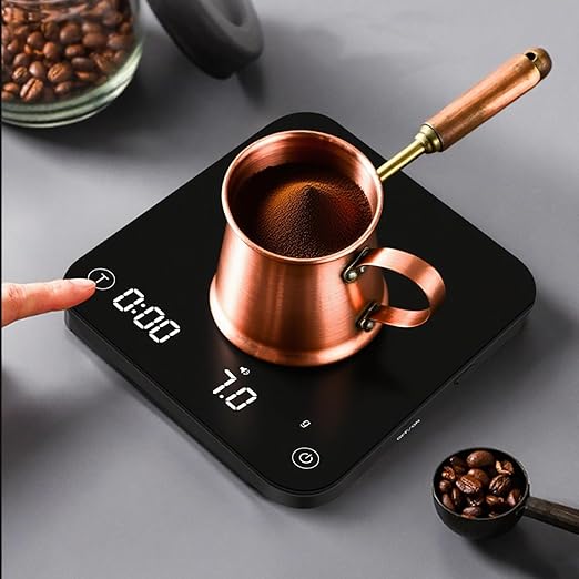 Mini Coffee Scale with Timer Automatic, 0.1g/2000g Rechargeable Precision Espresso Scale