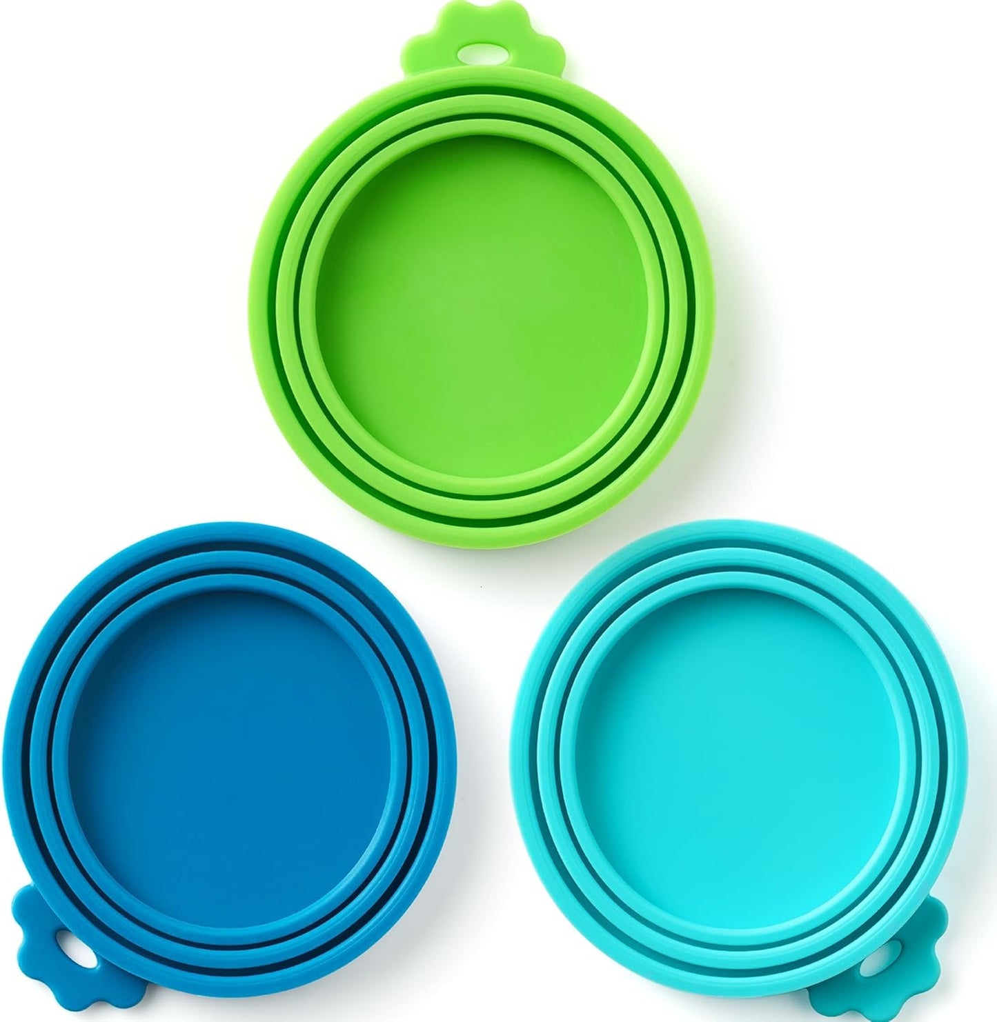 3 Pack Universal Pet Food Can Covers Lids - One fit 3 Standard Size Cans for Cats and Dogs Food Cans - Easy to Clean - Safe Silicone - Emerald Wave