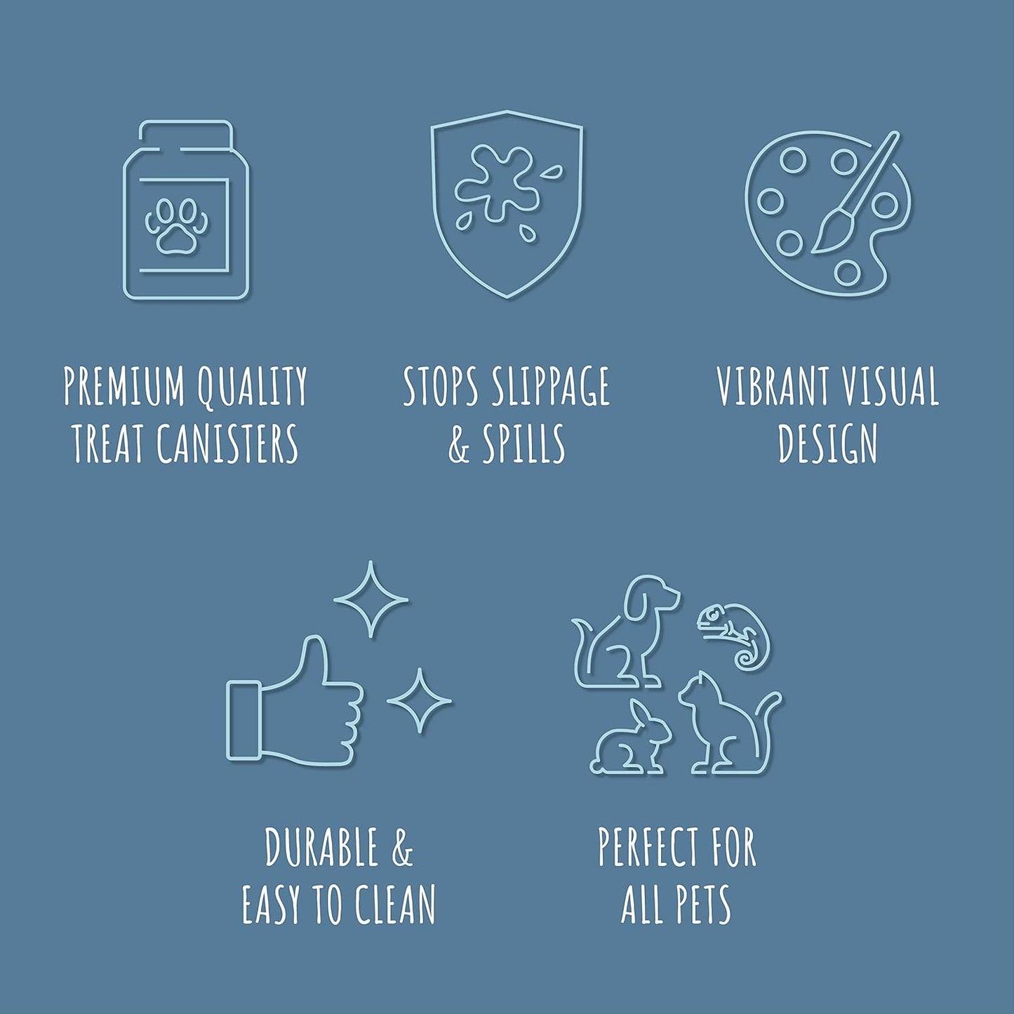 Park Life Designs 1.4 Qt. Small Treat Canister (Casper (Powder Blue))