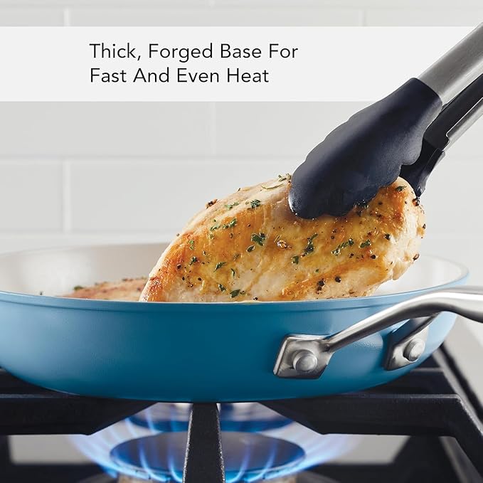 KitchenAid Hard Anodized Ceramic Nonstick Cookware Pots and Pans Set, 9 Piece - Blue Velvet