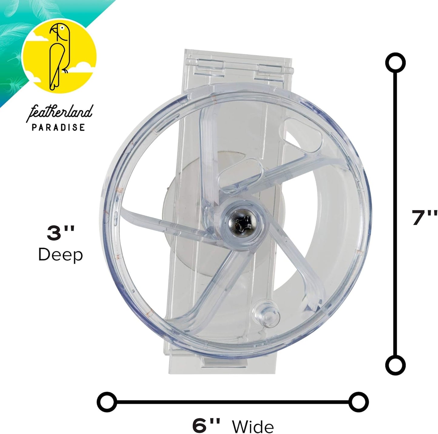 Paradise Toys Bird Creative Foraging System Wheel, Spins with Food Inside, 6” Diameter