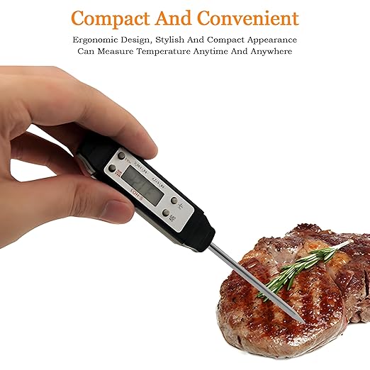 Meat Thermometer - Digital Food Thermometer for Cooking Kitchen - Automatic Calibration Pen Style Electronic Pocket Thermometer for Water Temperature, Barbecue (Yellow)
