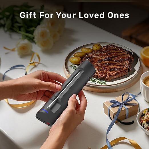 S Pro Bluetooth Wireless Meat Thermometer, 1080°F Heat, 6 Sensors, Enhanced Signal Base, EasySmart App, IP69, Ultra-Thin Probe, Digital Cooking Thermometer, Oven/Grill/BBQ/Air Fryer/Kitchen