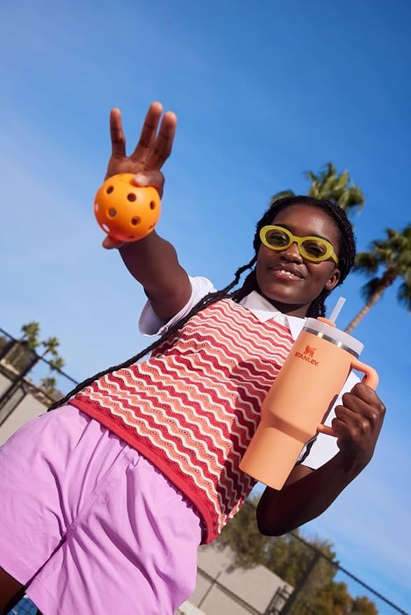 STANLEY Quencher H2.0 Tumbler with Handle and Straw 30 oz | Flowstate 3-Position Lid | Cup Holder Compatible for Travel | Insulated Stainless Steel Cup | BPA-Free | Nectarine