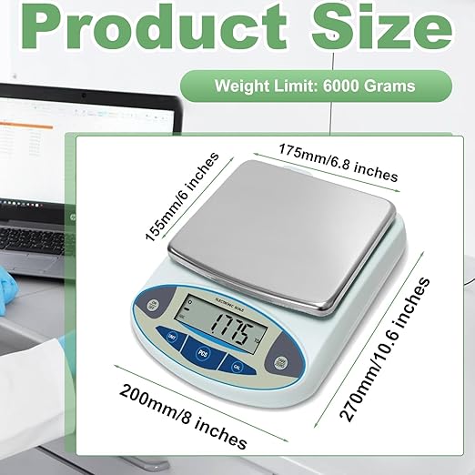 Lab Scale 6000g x 0.01g Accuracy 0.01 High Precision Electronic Analytical Balance Laboratory Precision Scale Digital Kitchen Balance Scale Jewelry Scale Scientific Scale