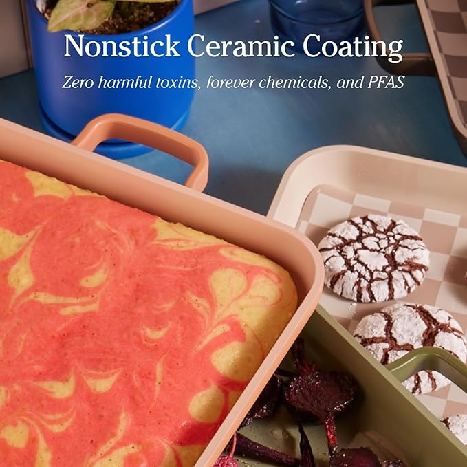 Our Place Griddle Pan - Versatile Nonstick Ceramic Sheet Pan & Stovetop Griddle | Toxin-Free, Dual-Use, with Ergonomic Handles | 5 Qt Capacity, Oven Safe up to 450°F | Sage