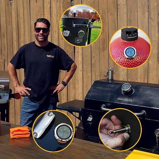 ProTemp S1 Patented Smart Grill Gauge Thermometer Hub Wi-Fi and Bluetooth for Weber Kamado Joe Grills Smoker Offset Replacement Accessories (Universal Version 3.5"length 0.3"Dia not for Big Green Egg)