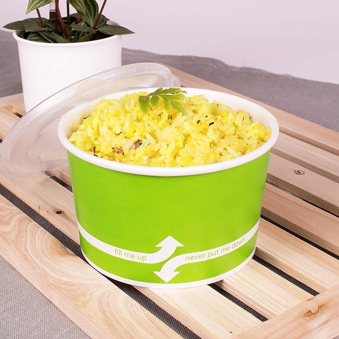 Karat [20oz - 600 ct] Paper Soup Bowls for Hot/ Cold Food - Ideal for Soup, NoodIes, Pasta and Snacks - Green