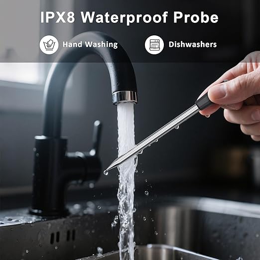 Smart Bluetooth Wireless Meat Thermometer | NIST ±0.5°F Accuracy | 10X Enhanced Sub-1G Signal & Stability | Standalone Display Base | WiFi Long-Range Thermometer for BBQ, Grill, Smoker, Oven, Kitchen