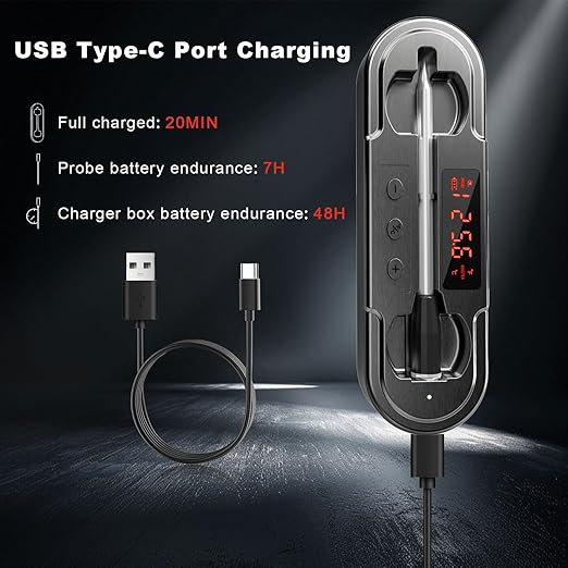 Smart Bluetooth Wireless Meat Thermometer | NIST ±0.5°F Accuracy | 10X Enhanced Sub-1G Signal & Stability | Standalone Display Base | WiFi Long-Range Thermometer for BBQ, Grill, Smoker, Oven, Kitchen