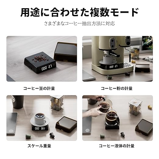 Coffee Scale PRO - 0.1g Precision Digital Rechargeable Espresso Scale with Timer, LED Hidden Screen, Portable Compact for Coffee Beans, Grounds, Baking & Food, Spill-Free Notched Lid for Easy Pouring