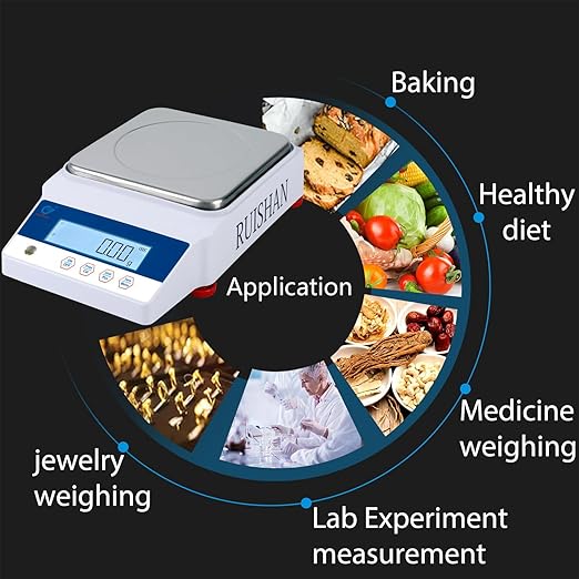 2000gx0.01g Lab Scale Digital Electronic Accurate Grams Scale Lab Analytical Balance Scale Laboratory Industrial Counting Scale Jewelry Weighing with Calibration Weight |for Lab, Industrial