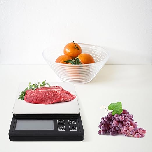 Professional Electronic Food Scale High Accuracy Gram Scale for Baking Cooking Food Jewelry with Large Platform and LCD Display USB Rechargeable