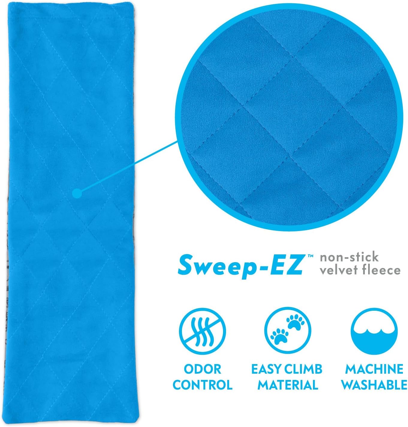 Paw Inspired® Fleece Liners for Ferret Nation, Critter Nation * Cage Ramp for Ferrets, Rats, Chinchillas, Hedgehogs & Other Small Animals (Blue, Ramp Cover - 3 Pack)
