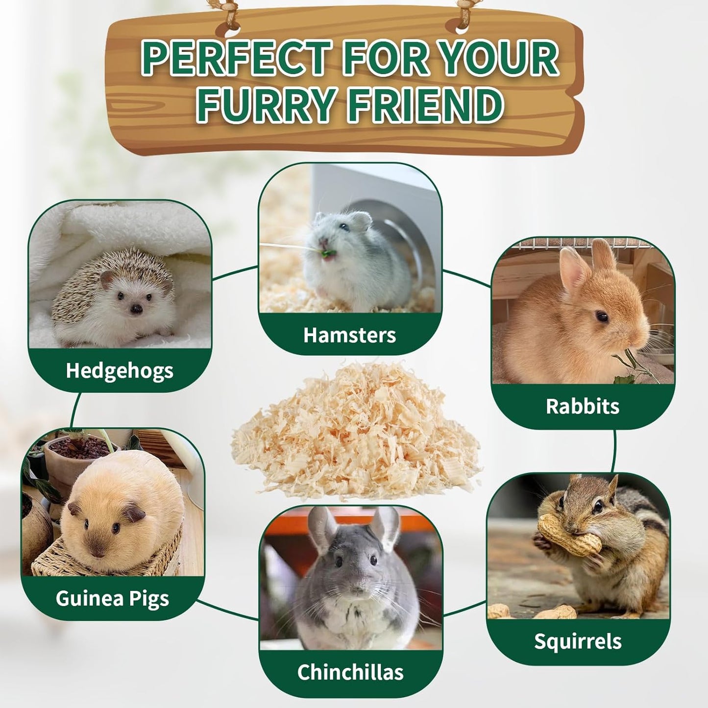 18oz Natural Aspen Wood Pet Bedding – Low Dust, Odor Control & Ultra Absorbent Shavings for Hamsters, Parrots, Guinea Pigs & Small Animals