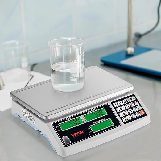 VEVOR Industrial Counting Scale, 30 kg x 1 g, Digital Scale for Parts and Coins, g/kg/lb Units, Electronic Gram Scale Inventory Counting Scale Kitchen Jewelry Scale with RS232 Port and 3 LCD Screens