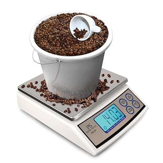 Penn Scale PS-20 Digital Kitchen Portion Scale - 20lb Electric Kitchen Scale with 0.01lb Readability - Removable Platter & LCD Display - KG, Lb, & Oz Unit Conversion (AC & Battery Powered)