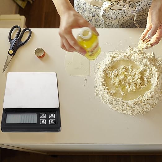 Professional Electronic Food Scale High Accuracy Gram Scale for Baking Cooking Food Jewelry with Large Platform and LCD Display USB Rechargeable