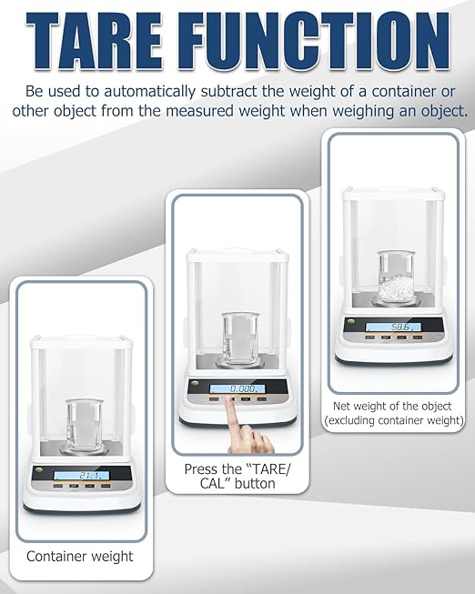 500g Analytical Lab Balance with 0.001g Ultra-Precision, Digital Scale Multi-Functional Units Plug-in Exclusive 500g Weight - Ideal for Laboratories, Research, Industrial, Kitchen, Food, Jewelry