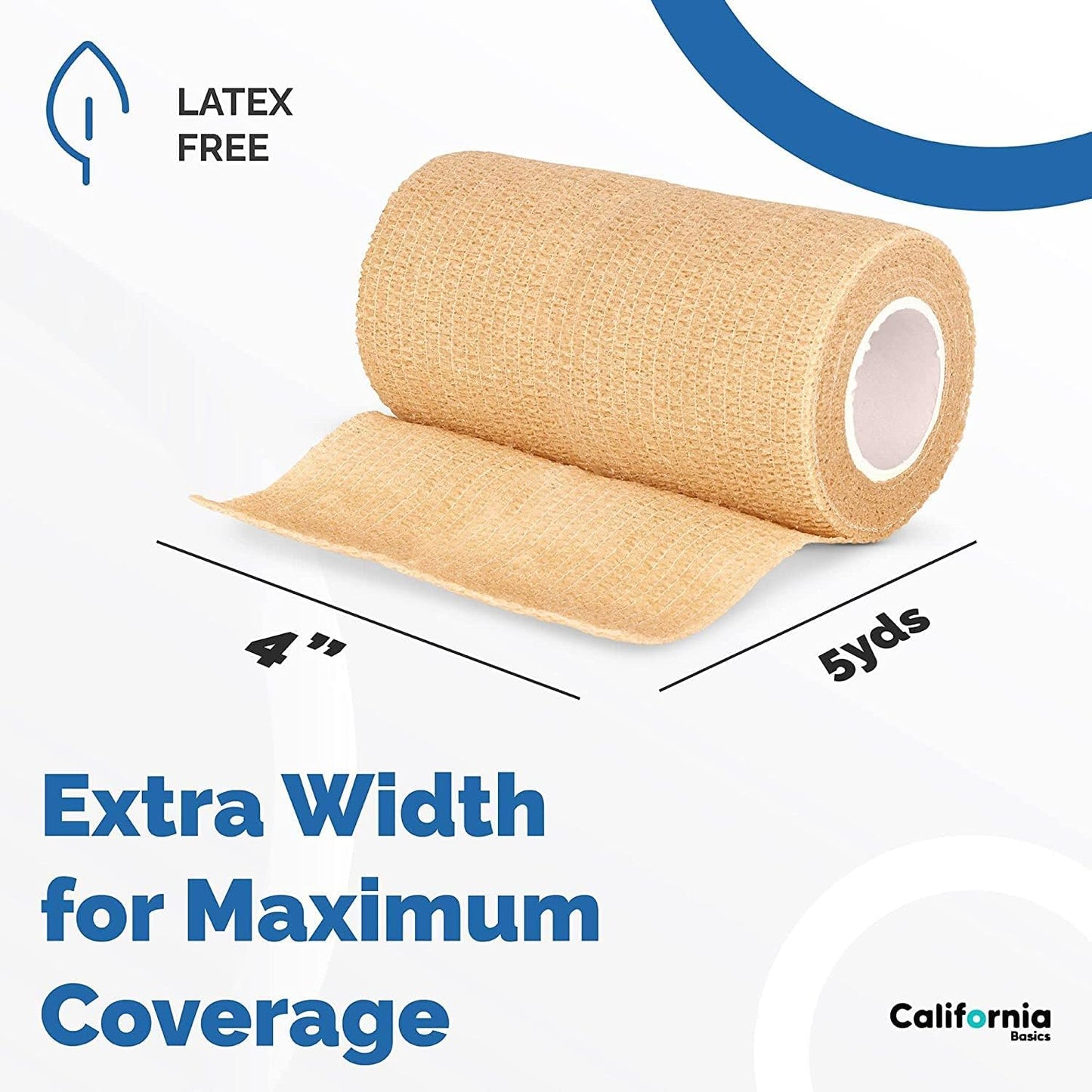 Self-Adhesive Bandage Wrap - Suitable for All Sports - Breathable Athletic Tape for Wrists - Knee and Ankle - Self Adhesive Bandage- 4 Inch- 8 Pack - Brown