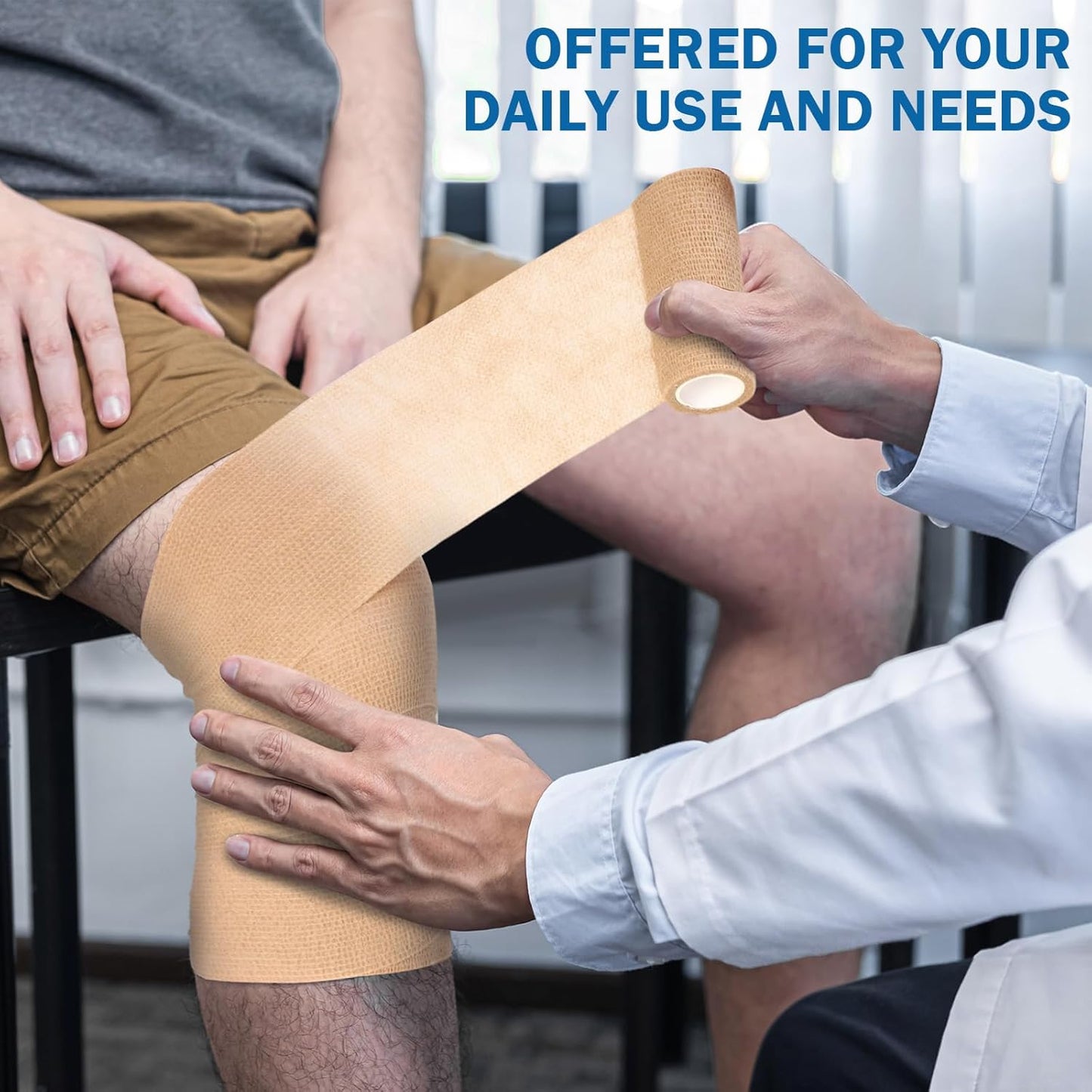 Treela 36 Pcs Self Adherent Bandage 4" X 5 Yard Wrap Breathable Cohesive Bandage Elastic Adhesive Tape for Stretch Athletic Sports Wrist Ankle(Assorted Color)