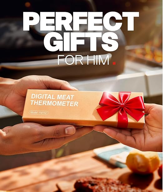 Meat Thermometer Digital - Instant Read Food Thermometer for Cooking Grilling, Candy, Air Fryer, Griddle Probe Kitchen Gadgets Essentials BBQ Accessories, Gifts for Him, Red