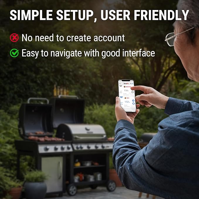 ThermoPro 650 ft Wireless Meat Thermometer Digital for Grilling and Smoking, 2 Probes Bluetooth Meat Thermometer for Cooking Turkey Fish Beef, Rechargeable Smoker Accessories for BBQ Oven