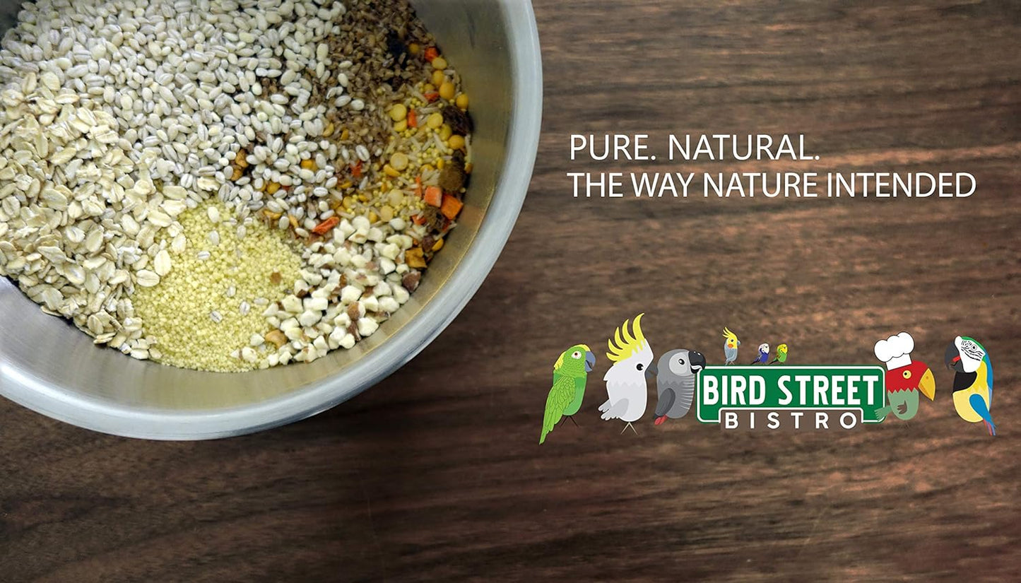 Parrot Food - Parakeet & Cockatiel Food - Cooks in 3-15 min w/ Natural & Organic Grains, Legumes, Non-GMO Fruits, Vegetables & Health-Oriented Spices