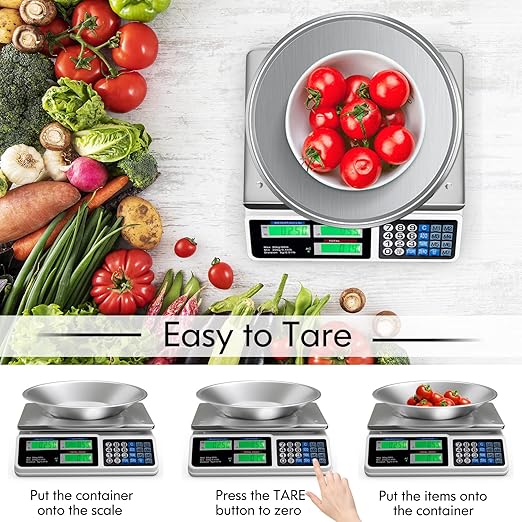 Safstar Electronic Price Computing Scale LCD Digital Commercial Food Meat Weighting Scale 66 Ib Capacity