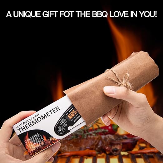 KULUNER 1-Second Rapid and Accurate Meat Thermometer - Waterproof Multifunctional Kitchen Food Thermometer, Ideal for Frying, Smoking, Grilling and More (Black)