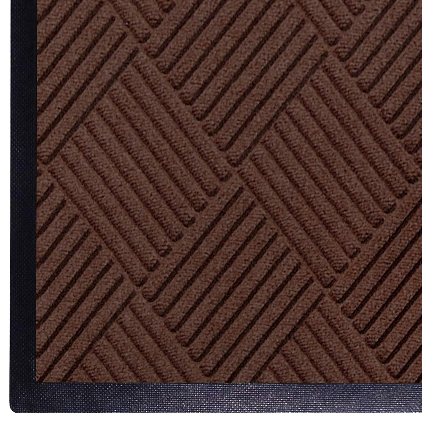 WaterHog Diamond | Commercial-Grade Entrance Mat with Rubber Border – Indoor/Outdoor, Quick Drying, Stain Resistant Door Mat (Dark Brown, 4' x 10')