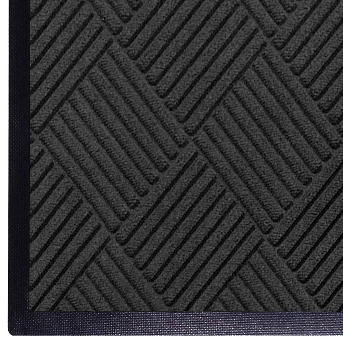 M+A Matting WaterHog Diamond | Commercial-Grade Entrance Mat with Rubber Border – Indoor/Outdoor, Quick Drying, Stain Resistant Door Mat (Charcoal, 3' x 8')