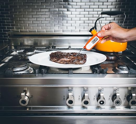 Lavatools Javelin® Ultra-Fast 3-Second Digital Instant Read Meat Thermometer for Grill and Cooking, 2.75" Probe, Compact Foldable Design, Large Display, IP65 Water Resistant, NSF Certified – Butter