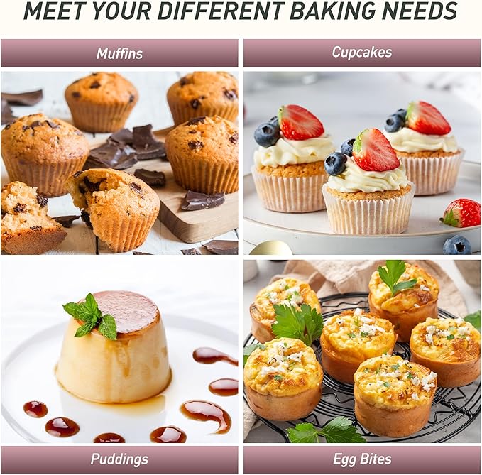 2 Pack 12 Cups Muffin Pan with Metal Reinforced Frame Regular Size Silicone Molds Cupcake Cake Baking Pans Cookie Baking Chocoflan Cupcake Mold Silicone Egg Bite Molds Baking Items Stuff