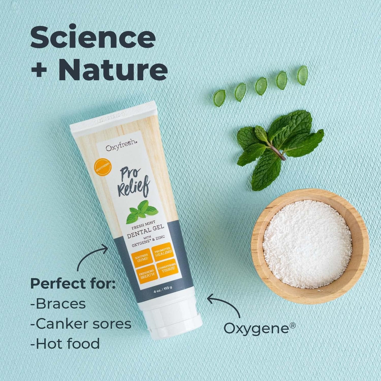 Oxyfresh Premium Pro Relief Dental Gel with Zinc –Infused with Aloe Vera, Chamomile and Xylitol – Dentist Recommended to Help Soothe Gum Tissue. 4 oz.