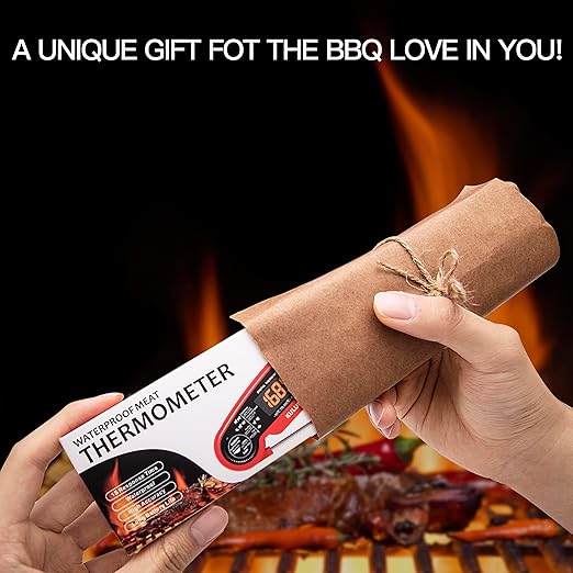 KULUNER 1-Second Rapid and Accurate Meat Thermometer - Waterproof Multifunctional Kitchen Food Thermometer, Ideal for Frying, Smoking, Grilling and More(Red)