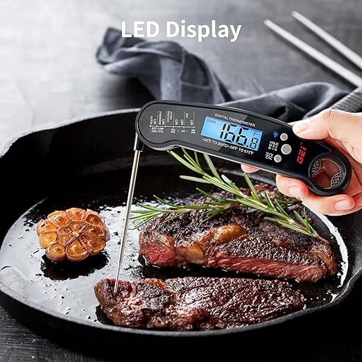 Meat Thermometer Digital, Instant Read Meat Thermometer for Grill and Cooking, Waterproof Food Thermometer for Kitchen and Outside, BBQ, Turkey, Candy, Liquids, Beef