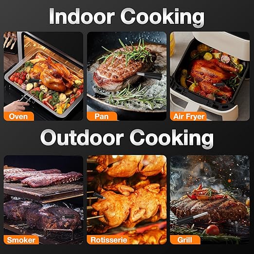 Meat Thermometer, Maypott 2 Probes Wireless Digital Instant Read Meat Steak Thermometer Probe for BBQ Grill, Oven, Kitchen iOS & Andorid APP 2000mAh BBQ Accessories Adult Thermometer