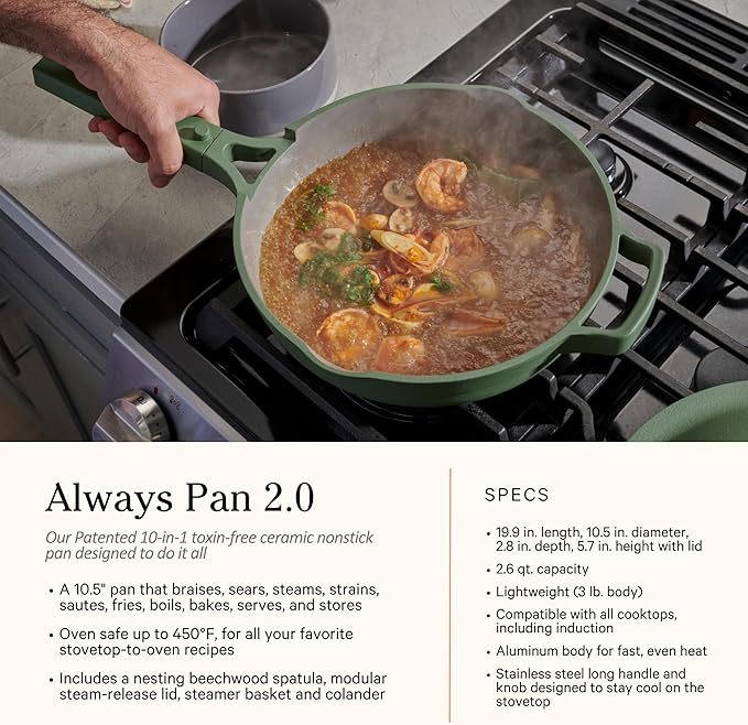 Our Place Ultimate Cookware Set - Complete 18-Piece Set Including the Always Pan, Perfect Pot, and Bakeware Set | Multifunctional, Toxin-Free Nonstick | Replaces 44 Pieces | Sage