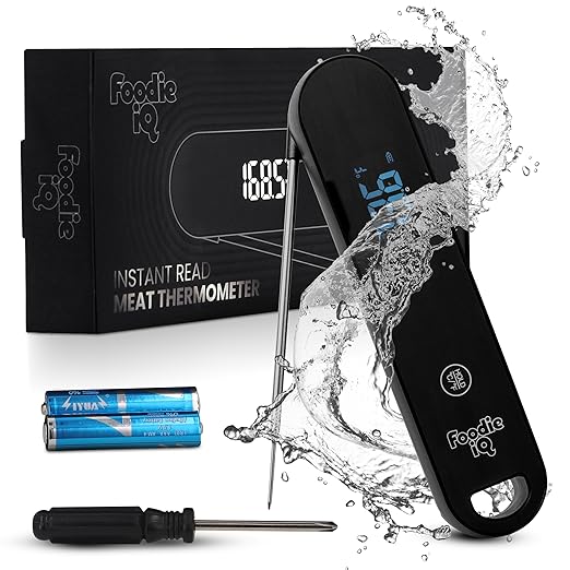 Thermocouple Food Thermometer, <1 Second Response time, ±0.5°F Accuracy, IP67 Waterproof, Magnetic, Auto-Rotate Digital Thermometer for Cooking, Oven, Grill, BBQ, Liquid, Brewing, Tea, Candy