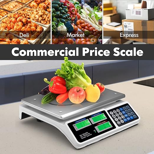 Safstar Electronic Price Computing Scale LCD Digital Commercial Food Meat Weighting Scale 66 Ib Capacity
