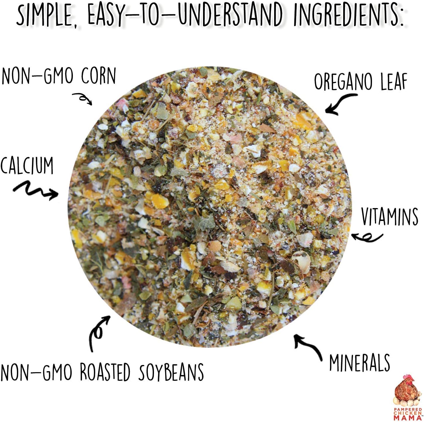 Pampered Chicken Mama Molting Supplement for Chickens: Fluffiest Feathers Ever Backyard Chicken Feed and Supplies for Hens (2 pounds)