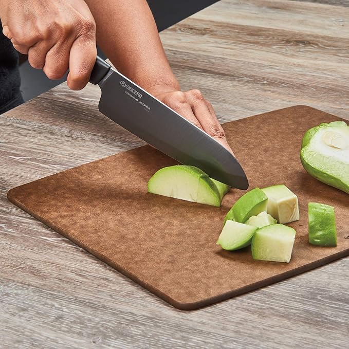 Kyocera’s Revolution 4-Piece Ceramic Knife Set: Chef Knife For Your Cooking Needs, Includes 6"Chef's Santoku, 5.5" Santoku, 4.5" Utility & 3" Paring Knives, Black